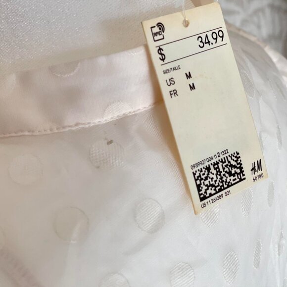 NWT H&M Ivory Victorian Cottagecore Dress - Picture 5 of 10